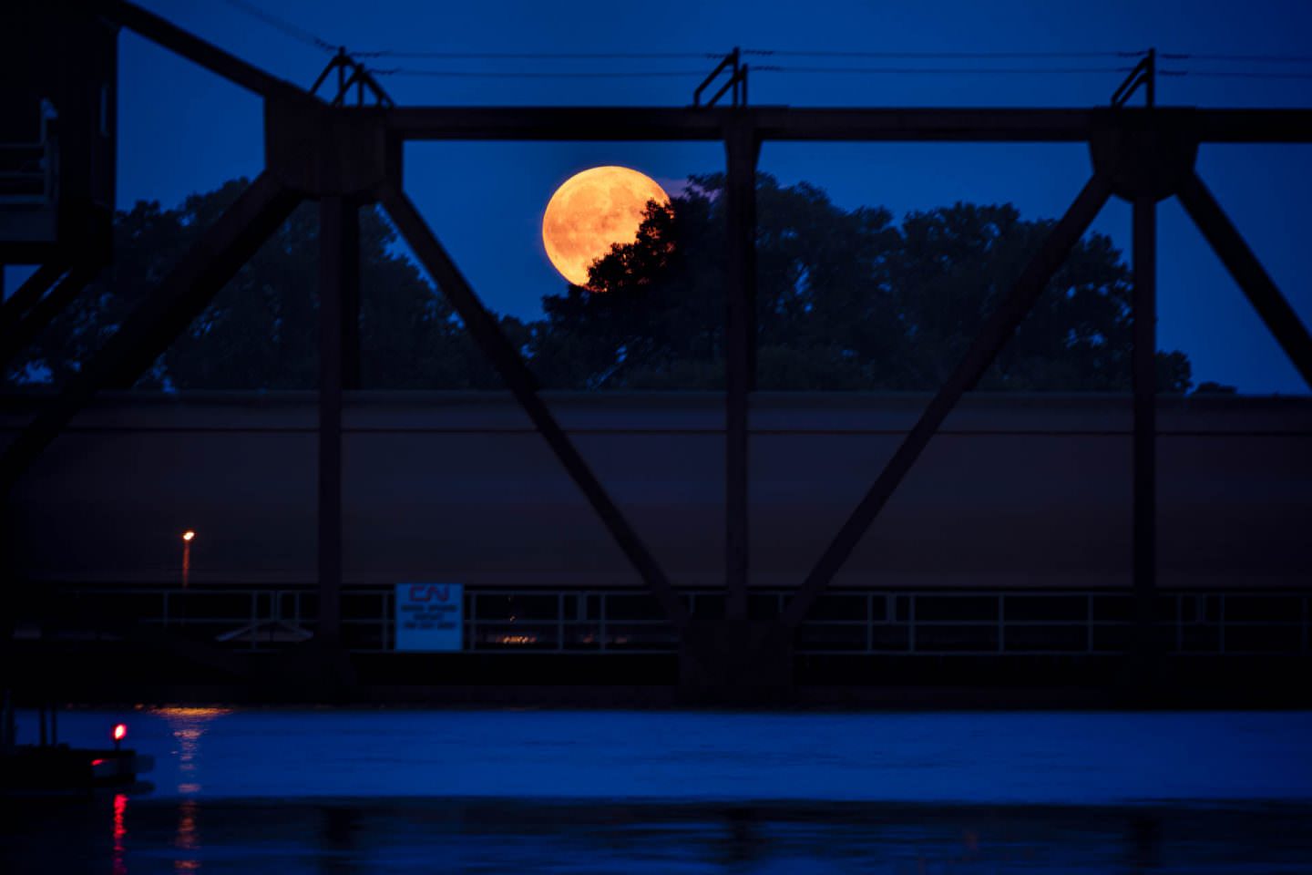 Freight Train Moonrise