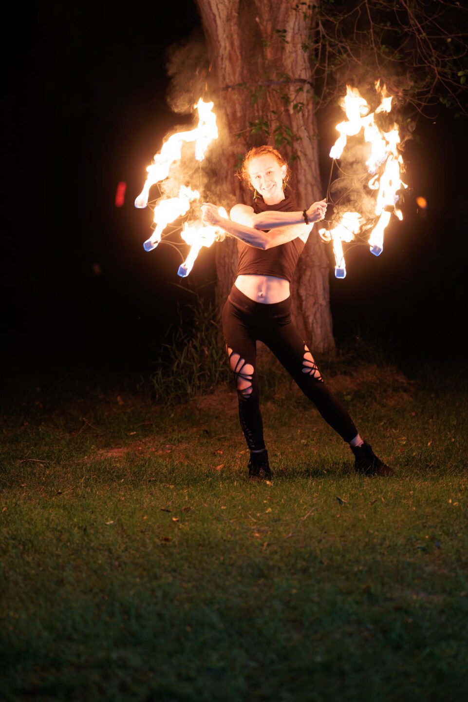 female fire performer